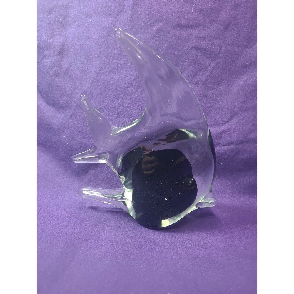 Murano STYLE  Angel Fish Blown Art Glass Colorful Paperweight